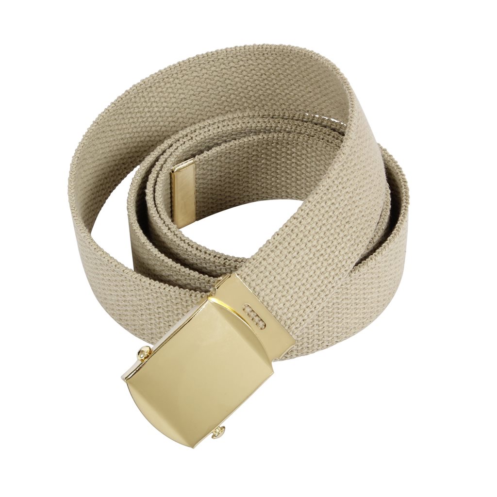 Levně ROTHCO opasek se ZLATOU sponou 135 cm KHAKI