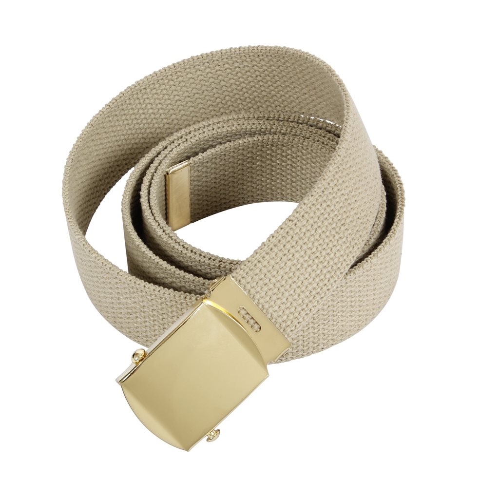 Levně ROTHCO opasek se zlatou sponou 110 cm KHAKI