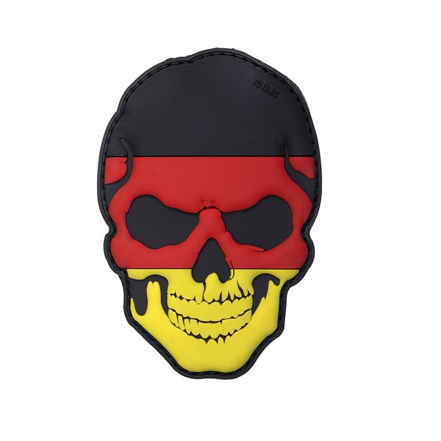 Levně 101INC nášivka 3D plastová LEBKA s pruhy velcro NĚMECKÁ