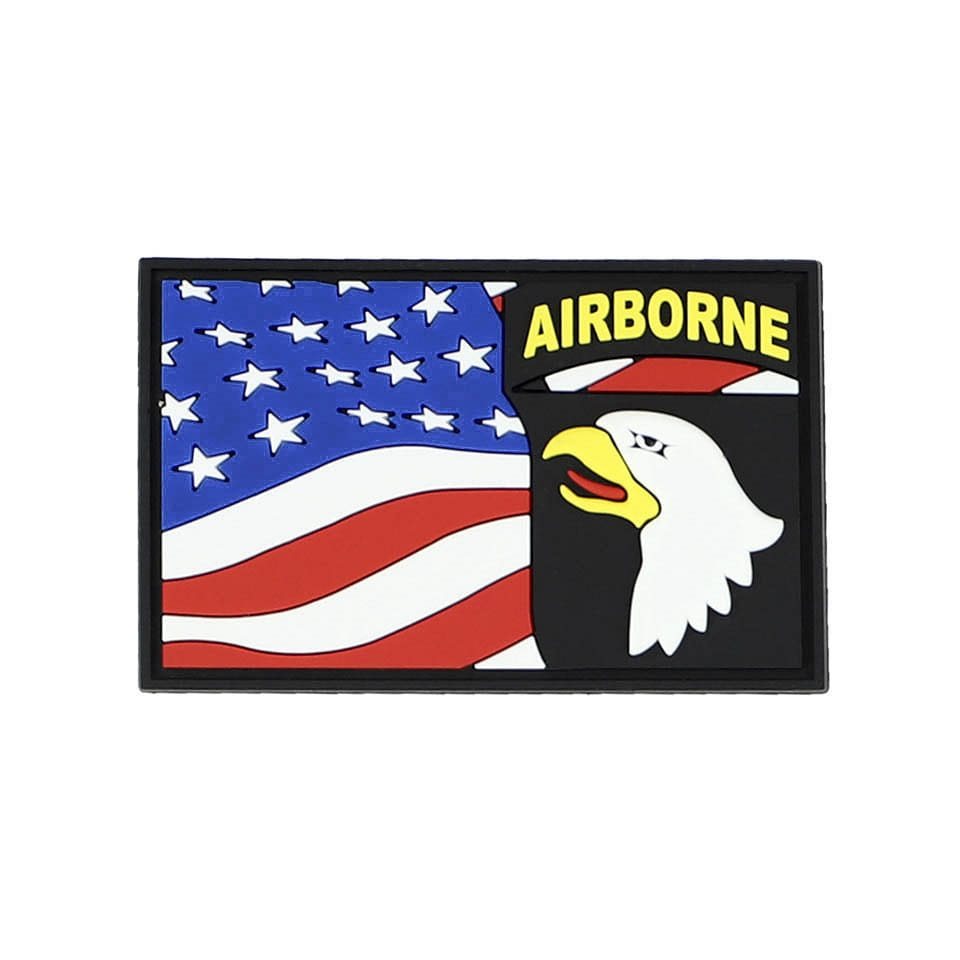 Levně 101INC nášivka 3D plastová 101st Airborne s US vlajkou