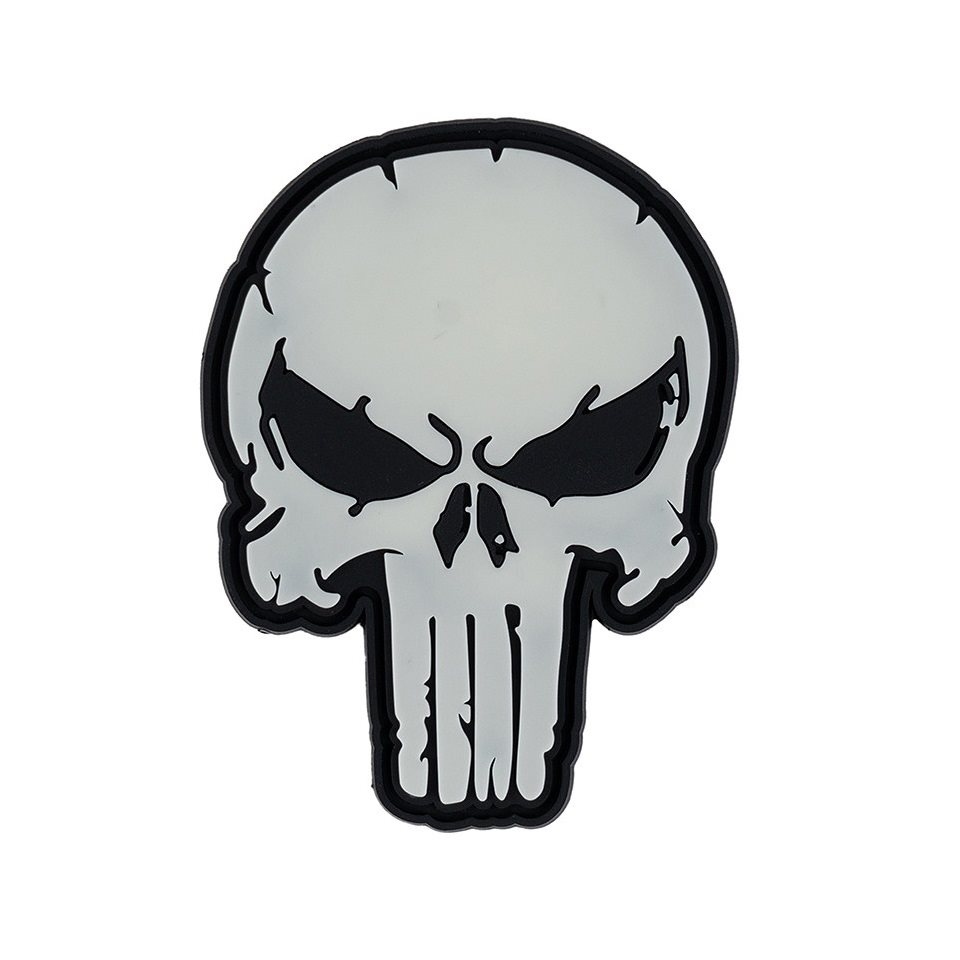 Levně 101INC nášivka 3D plastová PUNISH SKULL velcro GLOW IN THE DARK