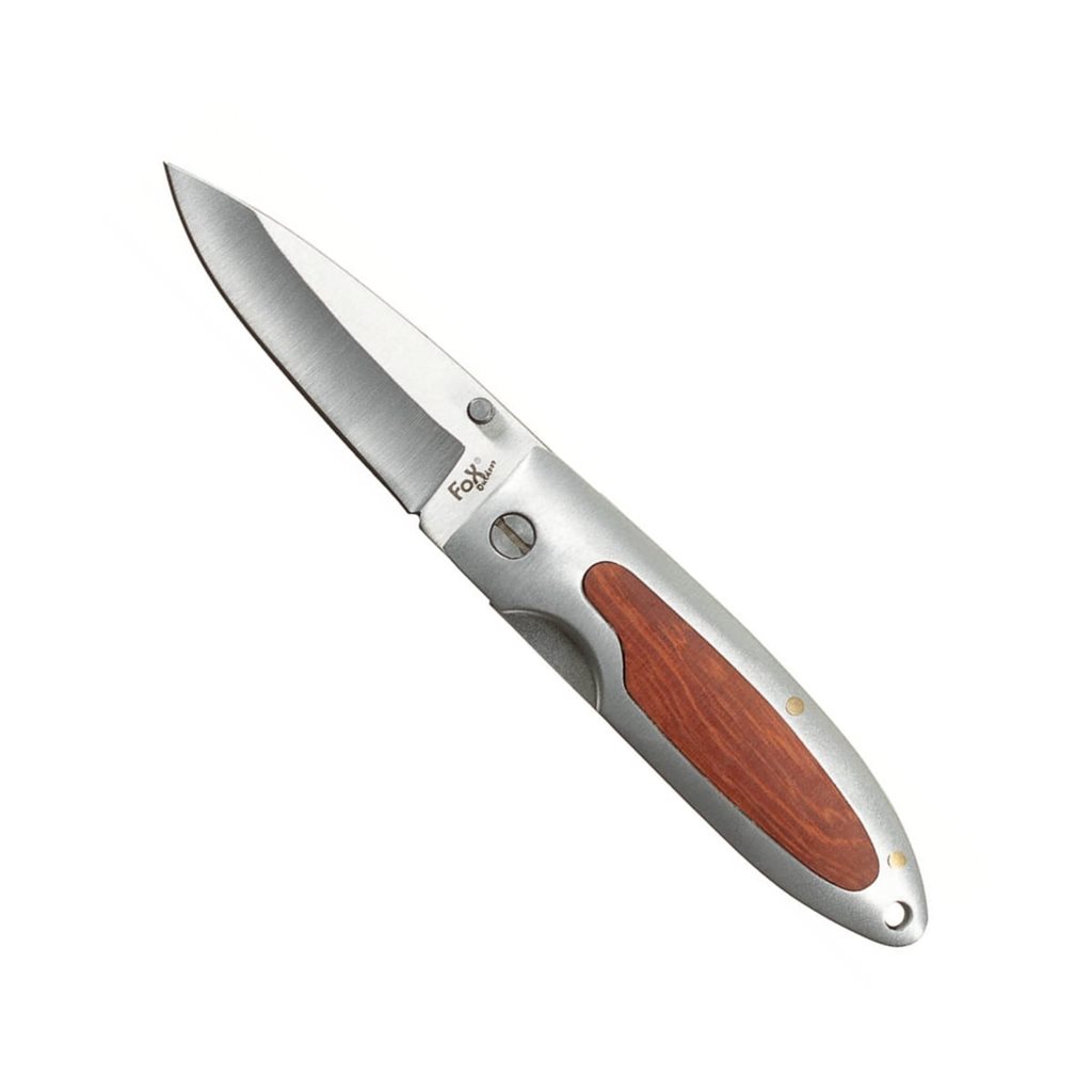 Levně FOX Outdoor nůž zavírací střenka dřevo 16 cm HNĚDÝ