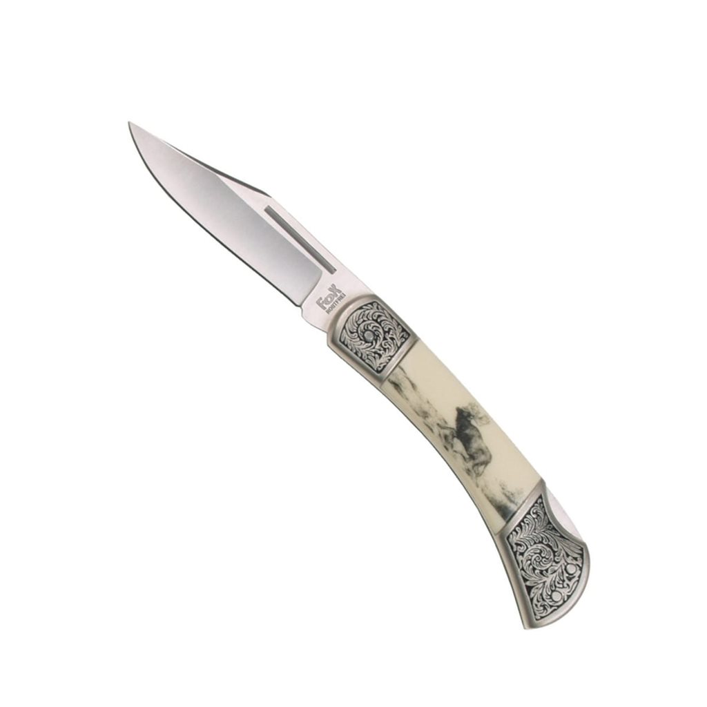 Levně FOX Outdoor nůž zavírací dekor - jelen 19 cm BÍLÁ