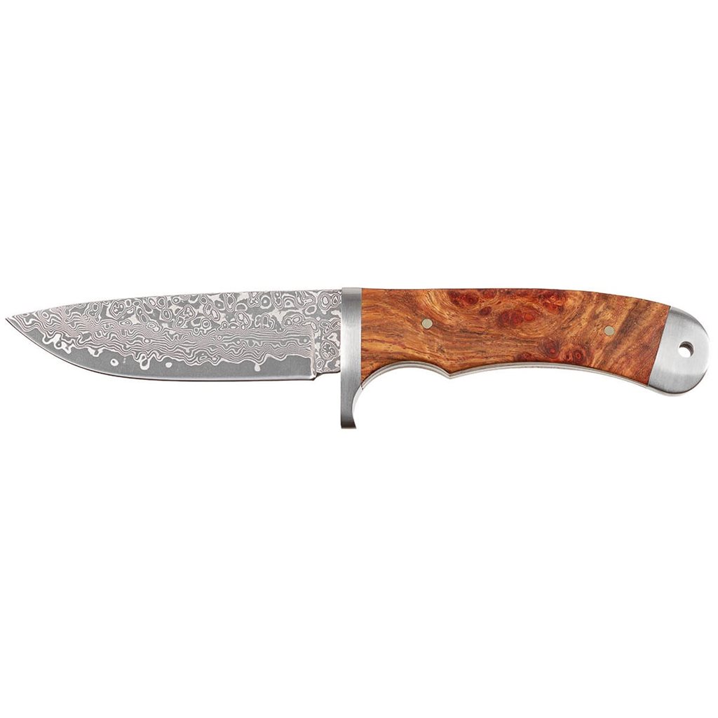 Levně FOX Outdoor nůž "Damašek" dřevěná střenka + kožené pouzdro