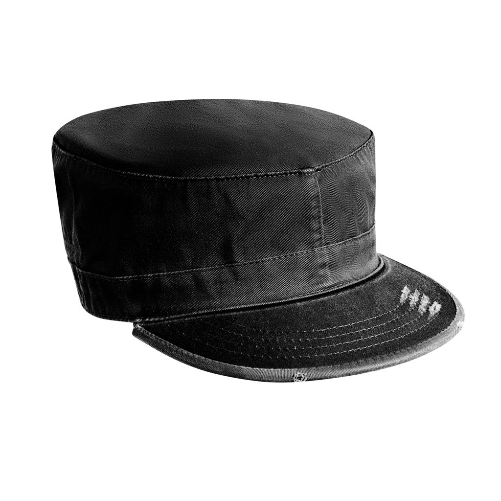 Levně Čepice VINTAGE FATIGUE ČERNÁ