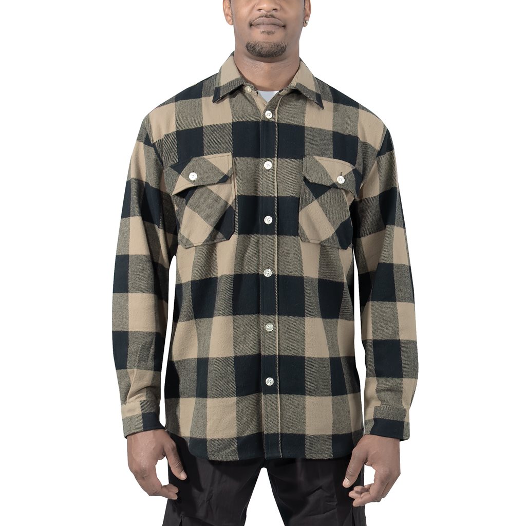 Levně Košile dřevorubecká FLANNEL kostkovaná COYOTE BROWN