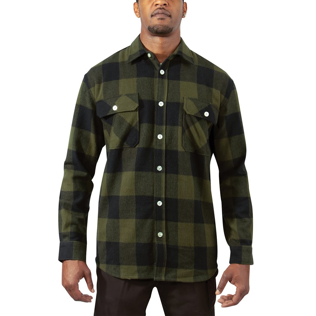 Levně Košile dřevorubecká FLANNEL kostkovaná OLIVE DRAB