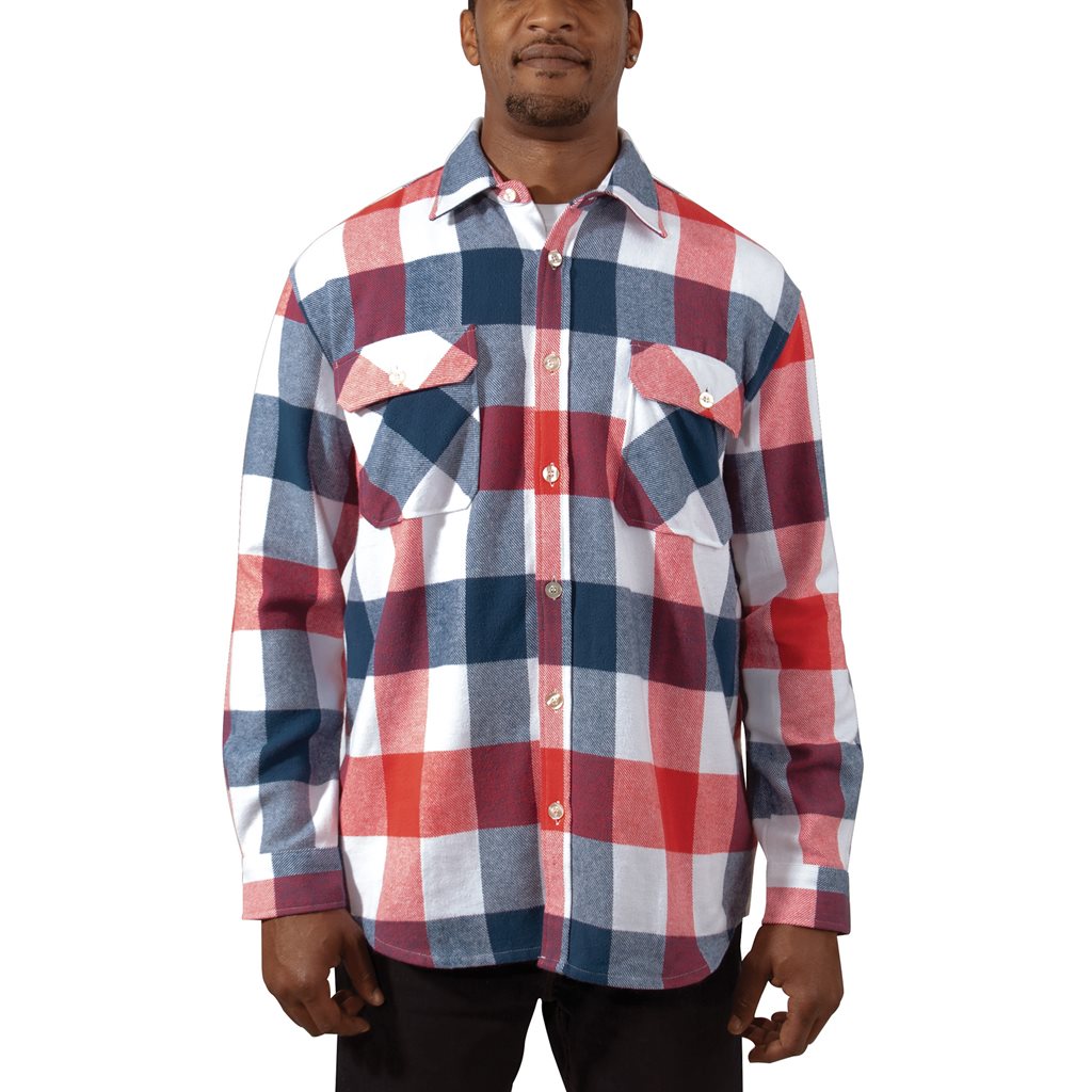 Levně Košile dřevorubecká FLANNEL kostkovaná ČERVENO/BÍLO/MODRÁ