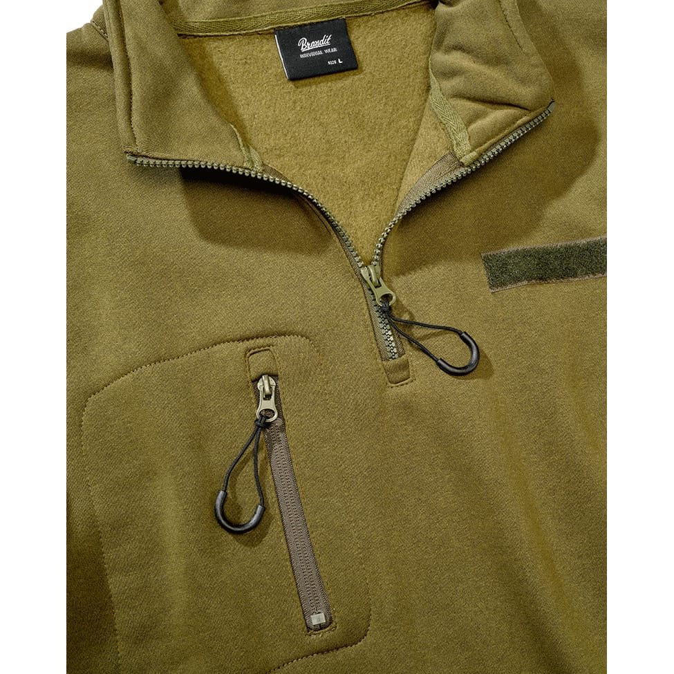 Mikina taktická ¾ zip s Tactical Sweat Troyer ZELENÁ vel. XL