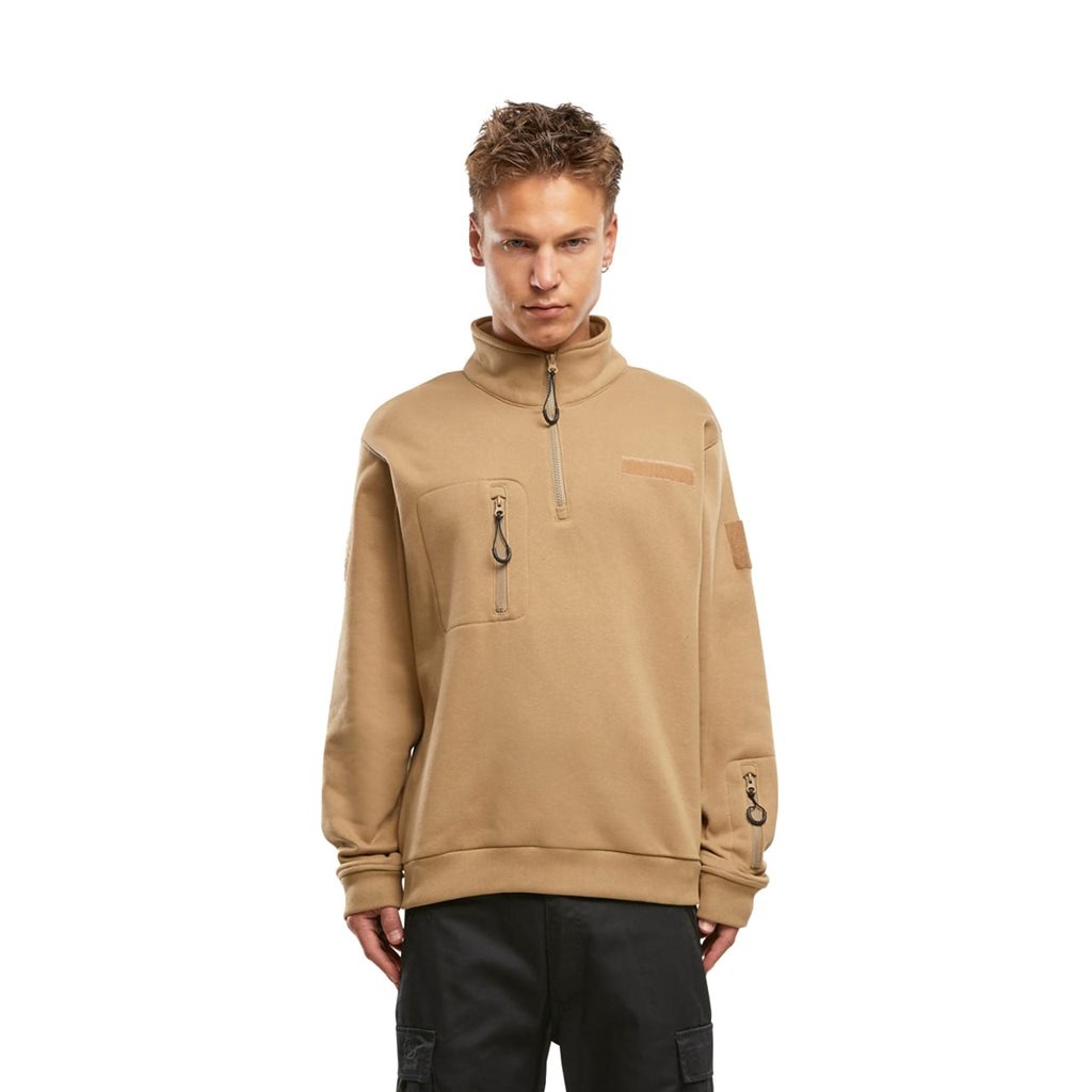 Mikina taktická ¾ zip s Tactical Sweat Troyer CAMEL-COYOTE