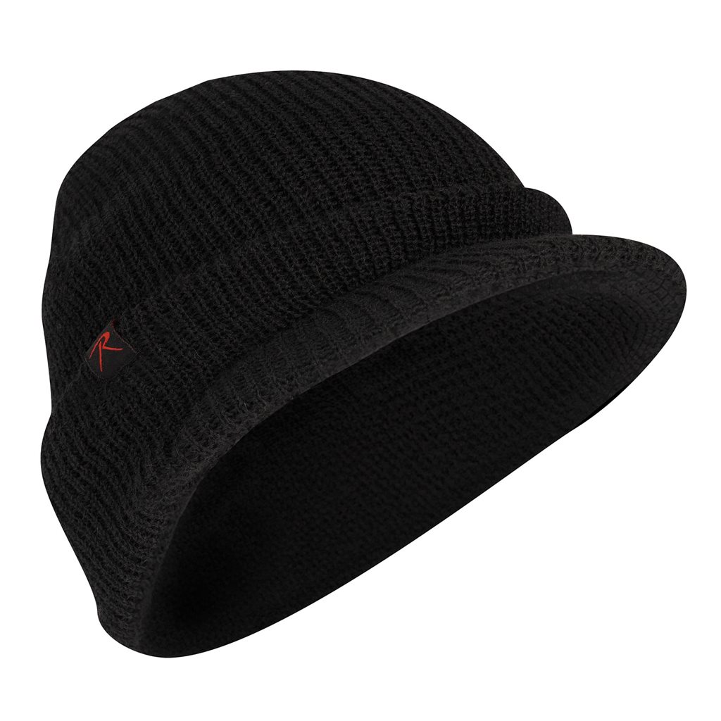 Levně ROTHCO čepice WATCH BRIM pletená s kšiltem ČERNÁ