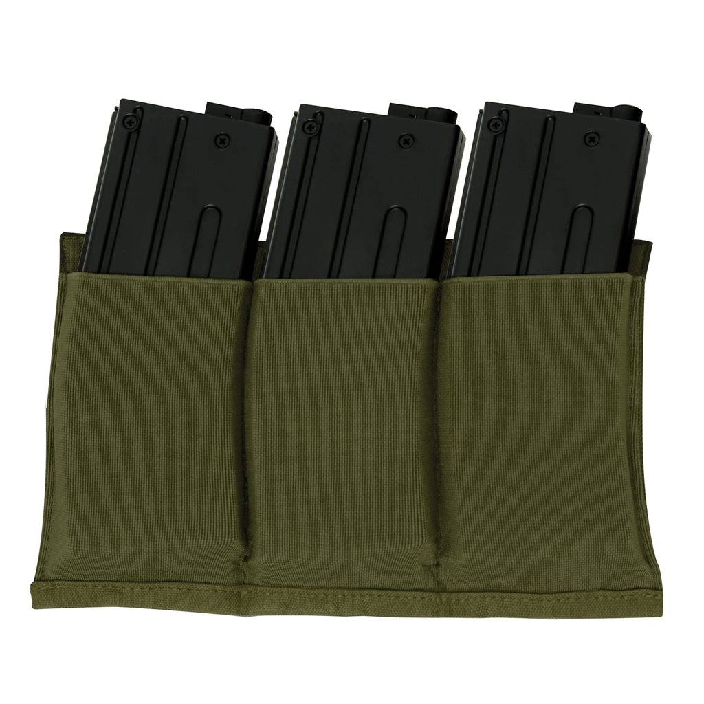 Levně ROTHCO sumka na 3 zásobníky MOLLE elastická otevřená ZELENÁ