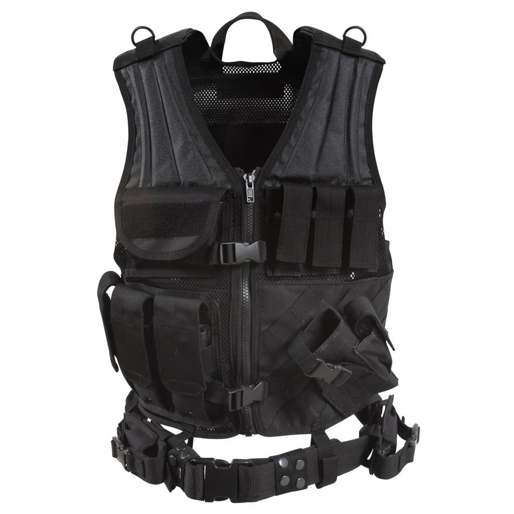 Levně ROTHCO vesta taktická CROSS DRAW MOLLE ČERNÁ
