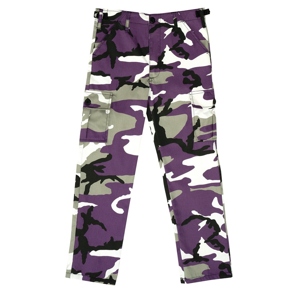 Levně Kalhoty dětské BDU VIOLET CAMO