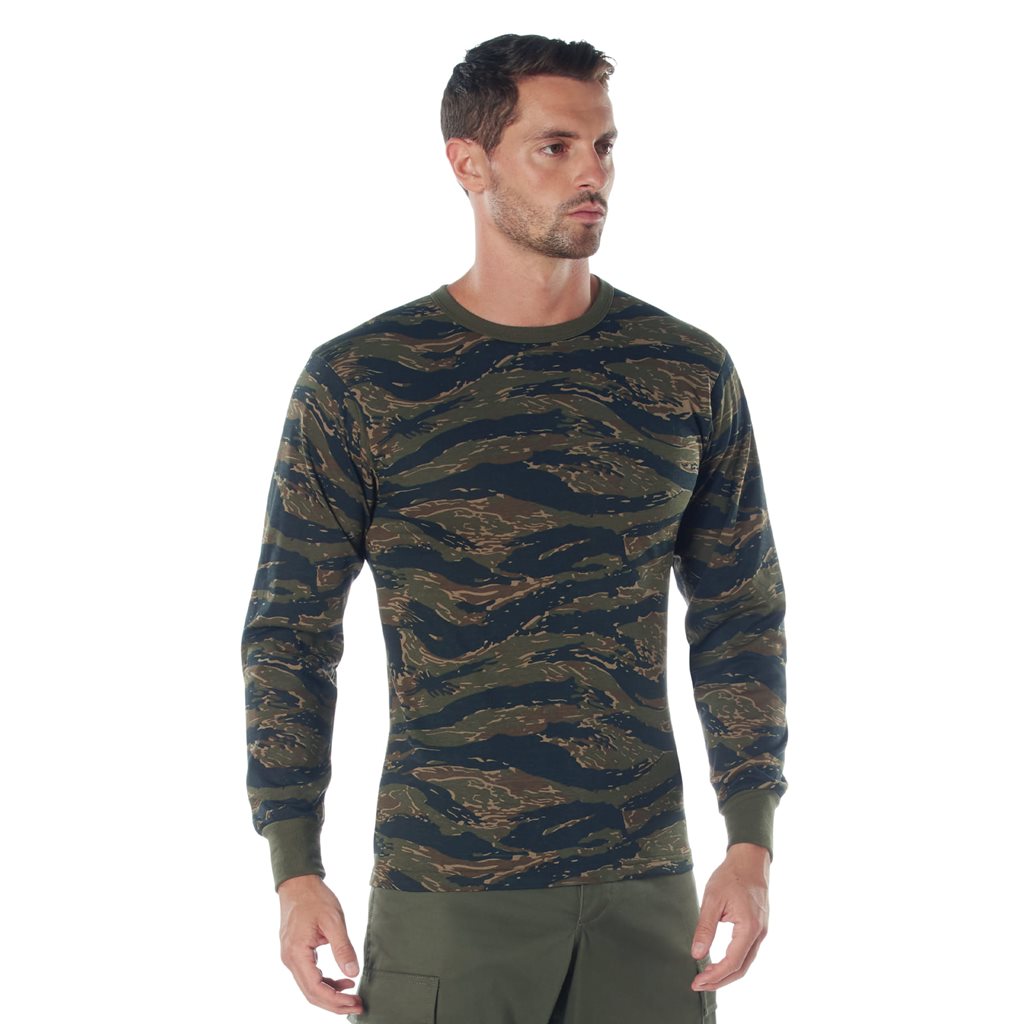Levně Triko s dlouhým rukávem TIGER STRIPE CAMO