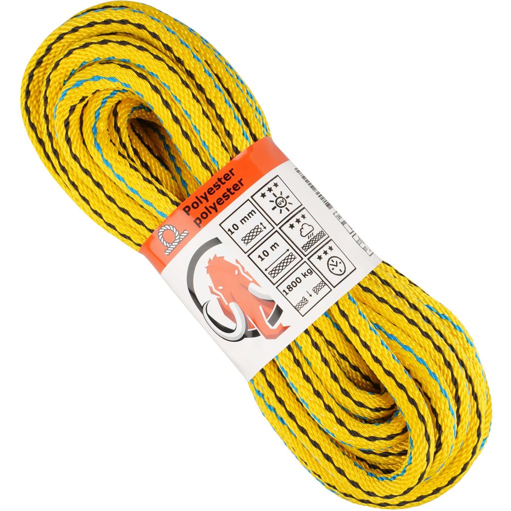 Levně MAMUTEC lano paraloc ø 10 mm / 10 m (1800kg) žlutomodročerné