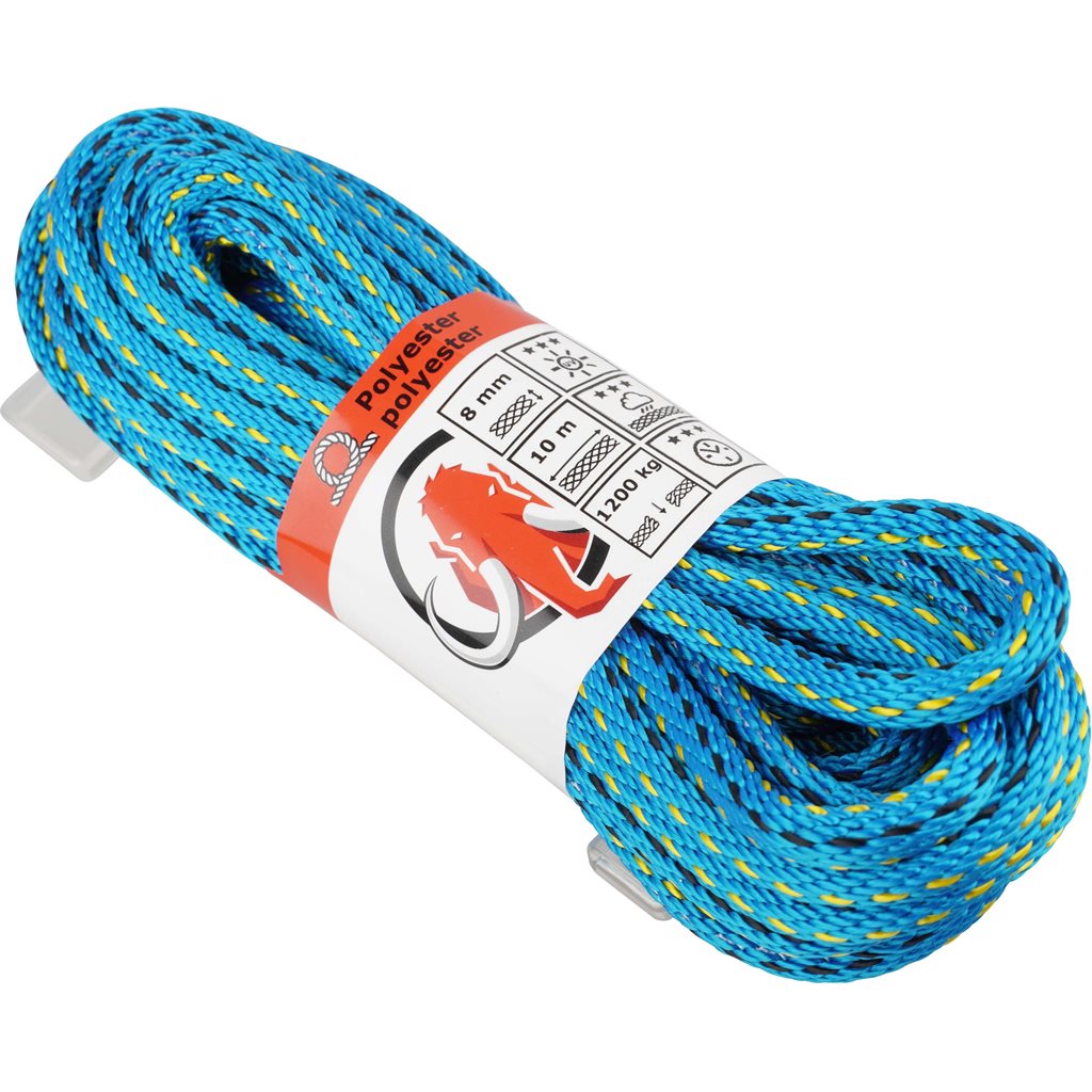 Levně MAMUTEC lano paraloc ø 8 mm / 10 m (1200kg) modrožlutočerné