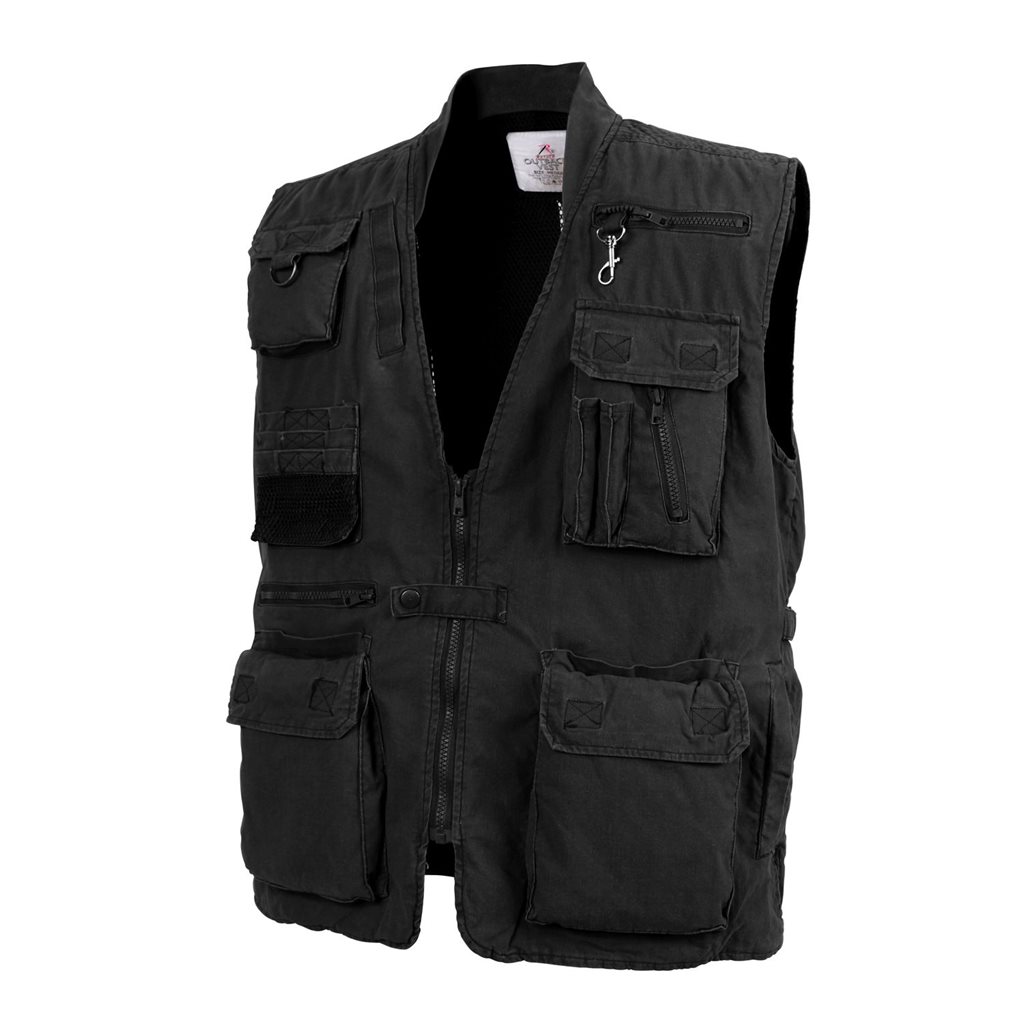 Levně Vesta rybářská DELUXE SAFARI ČERNÁ