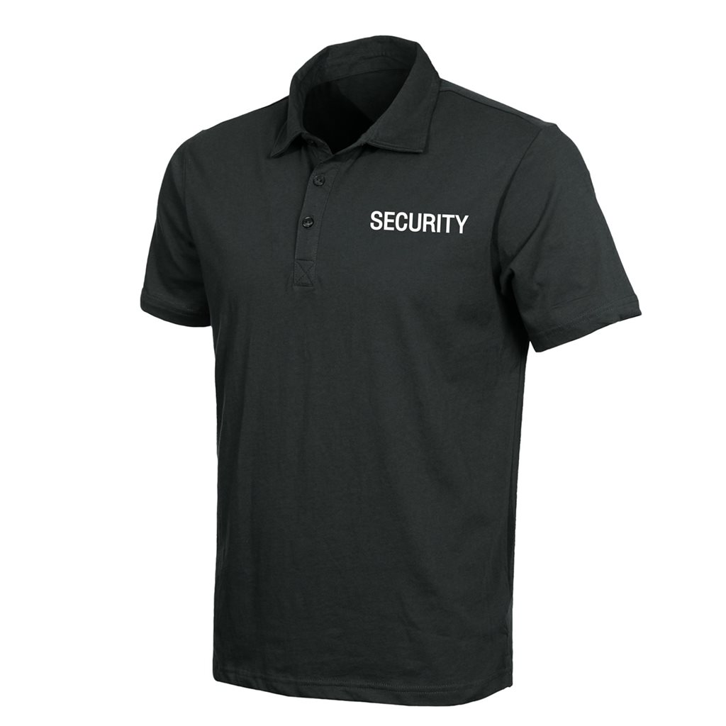 Levně Polokošile s límečkem bavlněné SECURITY krátký rukáv GOLF ČERNÉ