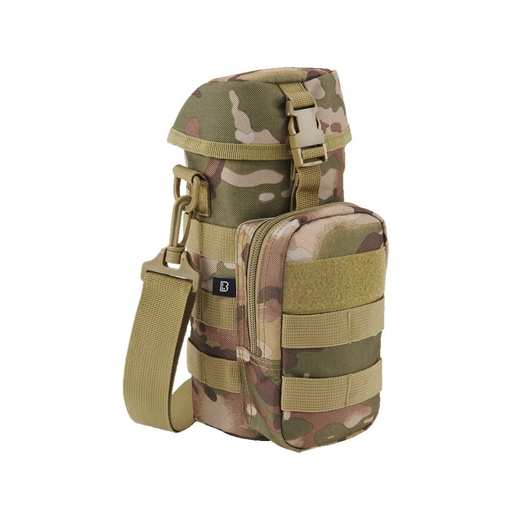 Levně BRANDIT pouzdro na láhev 0,5-1 l s popruhem MOLLE TACTICAL CAMO