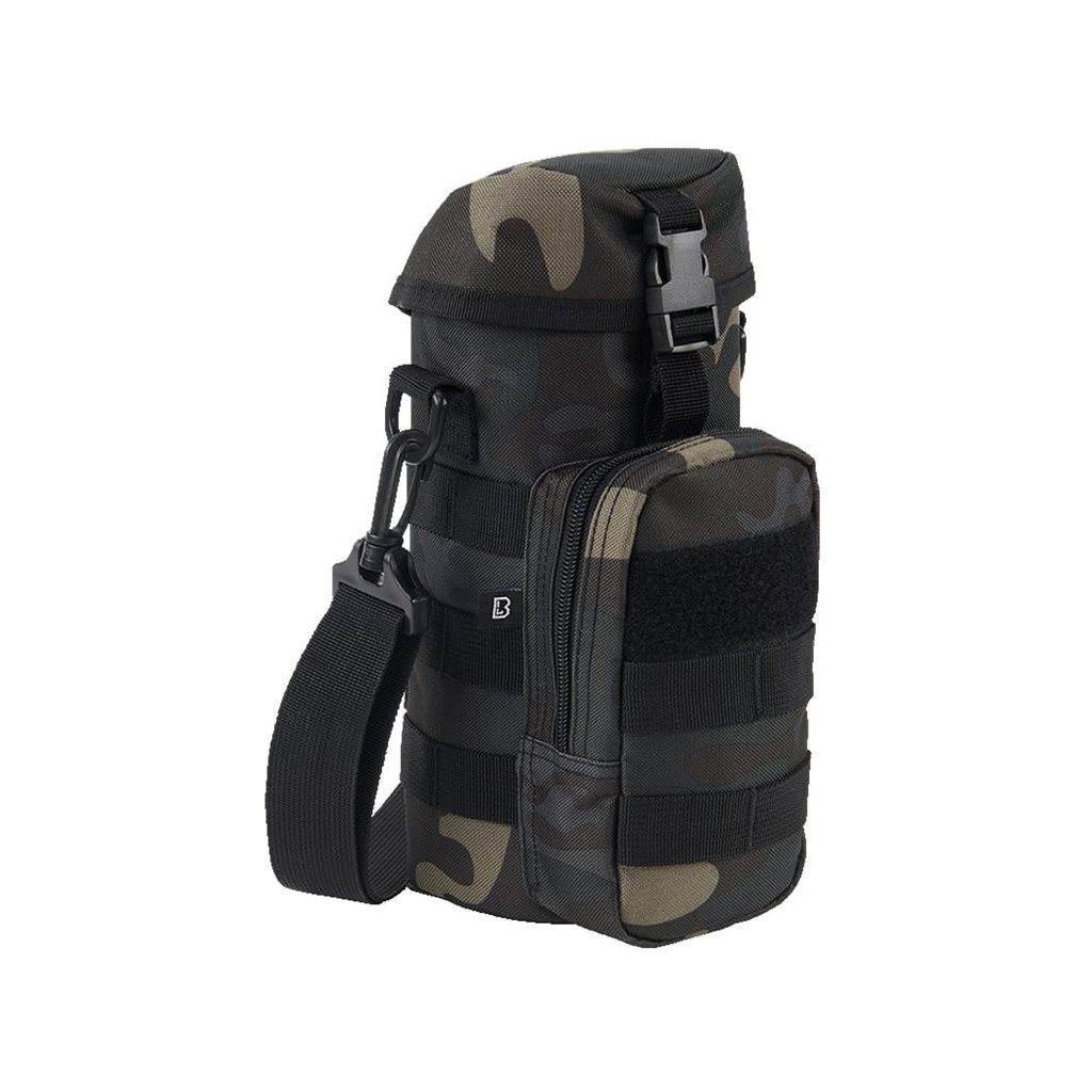 Levně BRANDIT pouzdro na láhev 0,5-1 l s popruhem MOLLE DARK CAMO