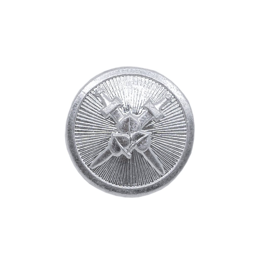 Levně Knoflík se znakem SK (meče a lístky) 25mm STŘÍBRNÝ