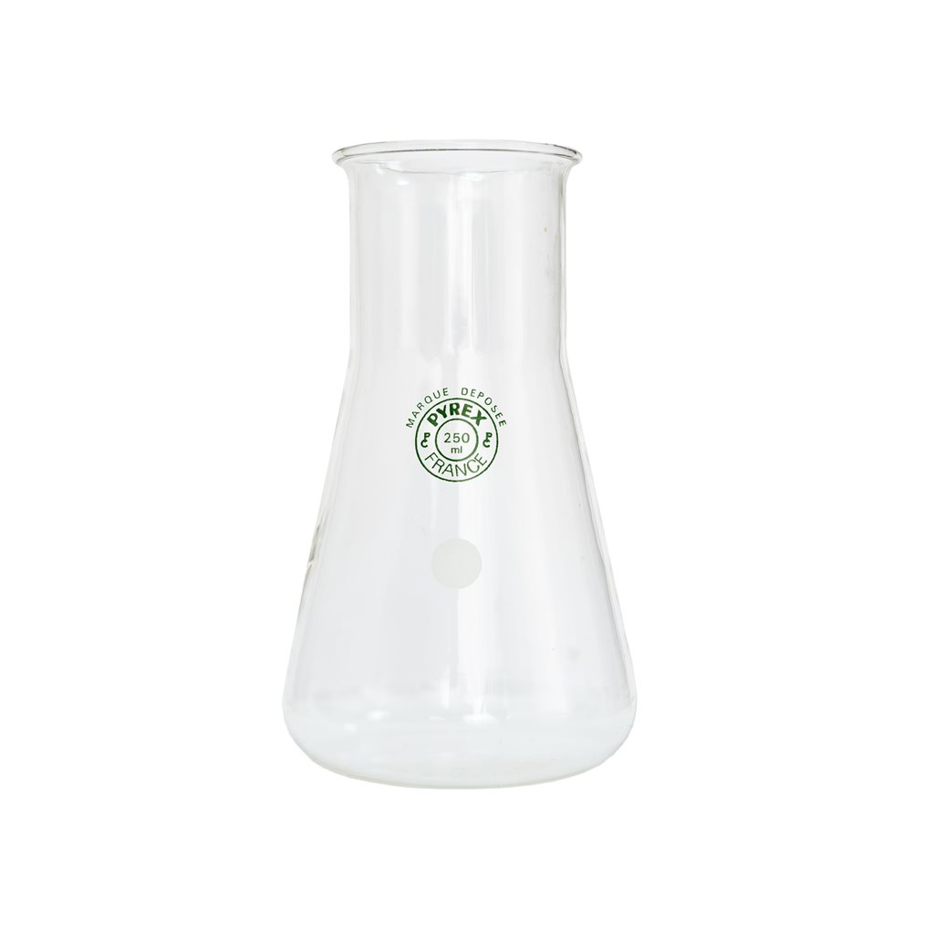 Baňka kuželová skleněná 250ml širokohrdlá