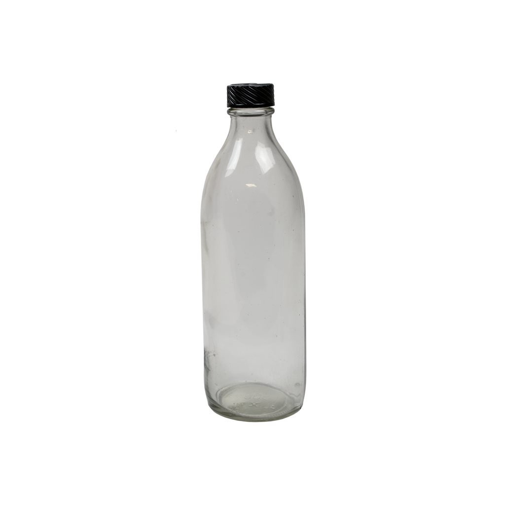 Levně Lahvička skleněná úzkohrdlá 300 ml s plastovým víčkem