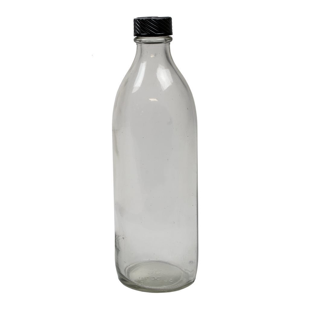 Levně Láhev skleněná úzkohrdlá 1000ml / 1litr s plastovým víčkem