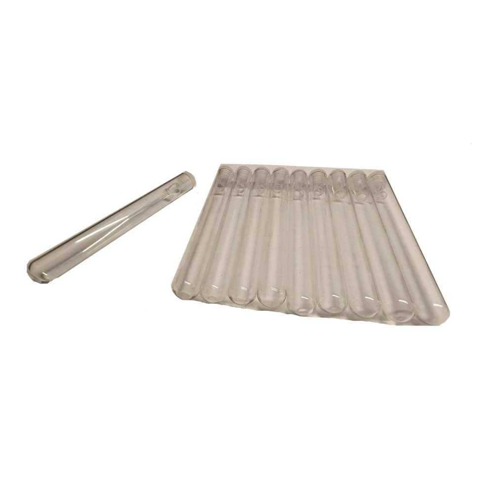 Levně Zkumavky malé skleněné s kulatým dnem 9cm/10mm set 10 ks
