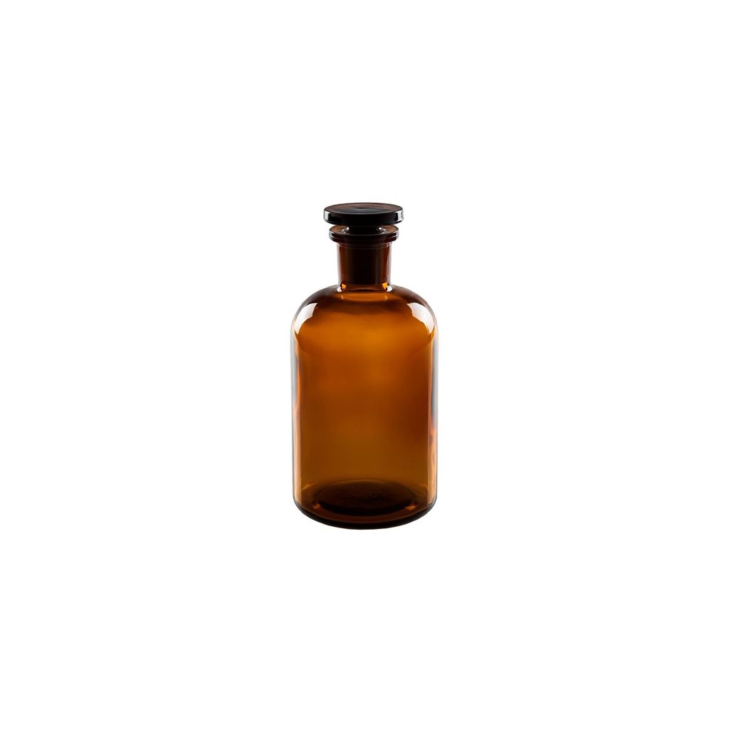 Levně Láhev skleněná kulatá s broušeným hrdlem 250 ml HNĚDÁ