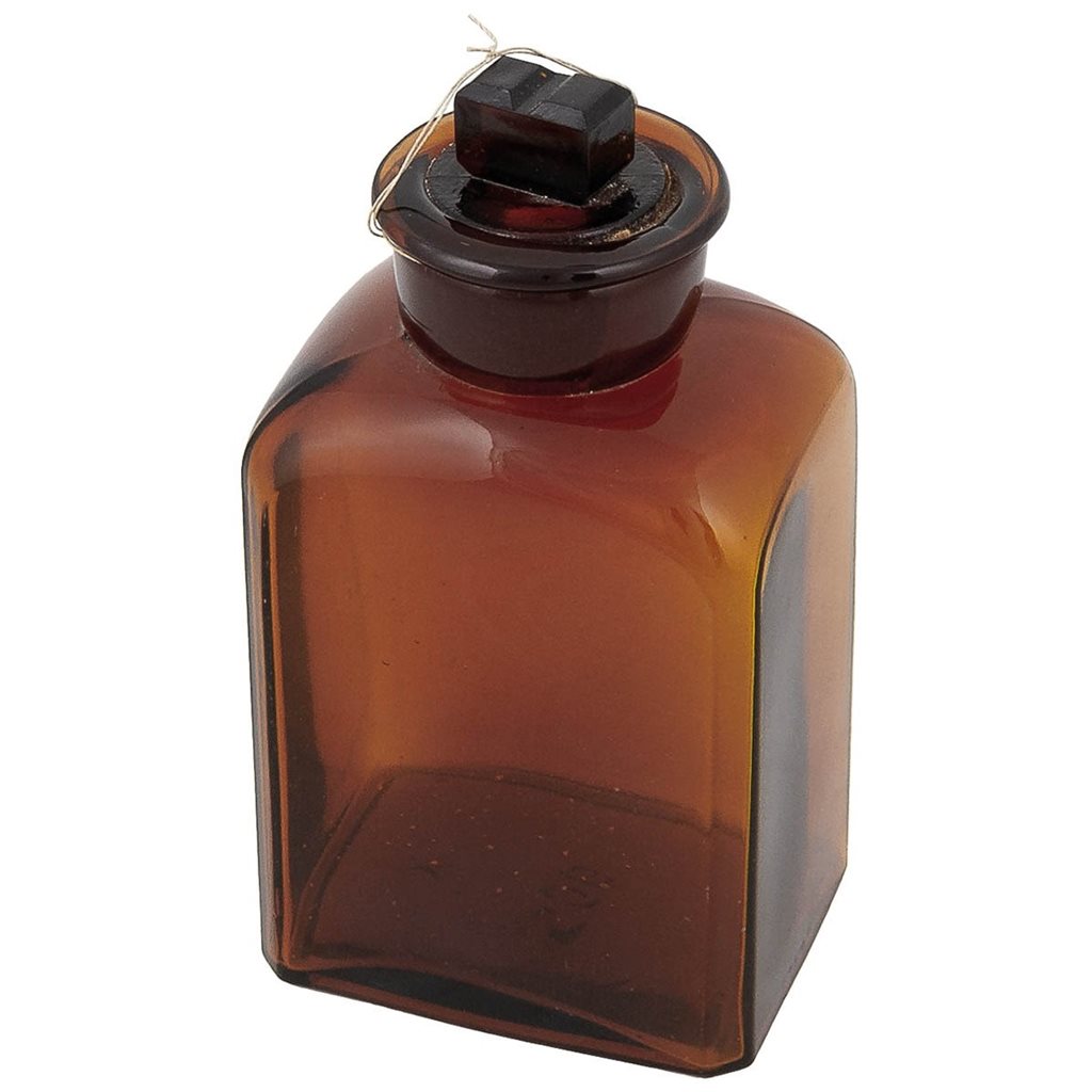 Levně Láhev skleněná hranatá s broušeným širokým hrdlem 500 ml HNĚDÁ