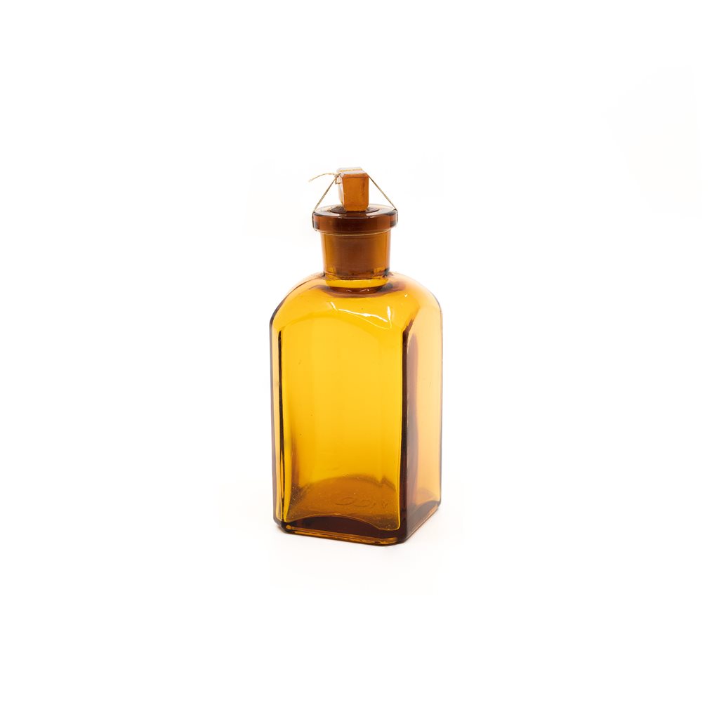 Levně Láhev skleněná hranatá s broušeným úzkým hrdlem 100ml HNĚDÁ