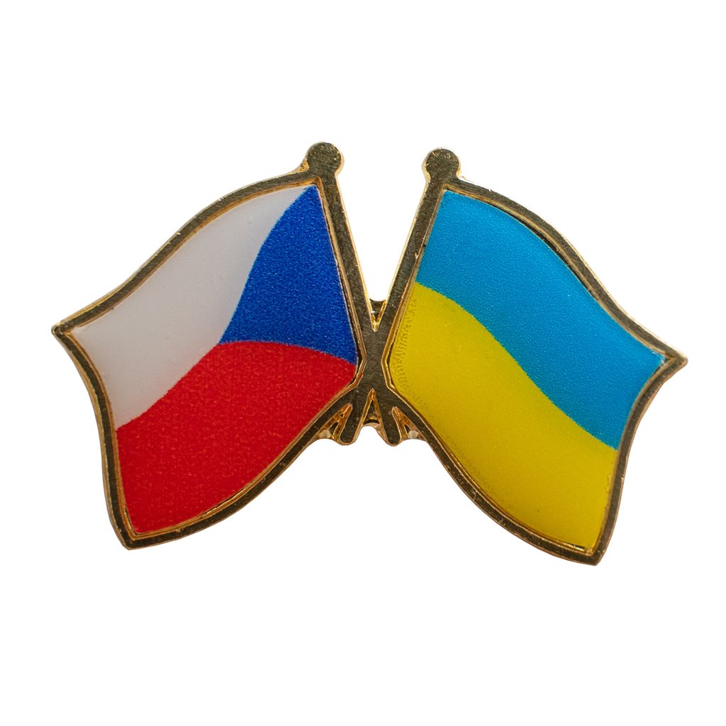 Levně Odznak vlajky přátelství UKRAJINA a ČESKÁ REPUBLIKA
