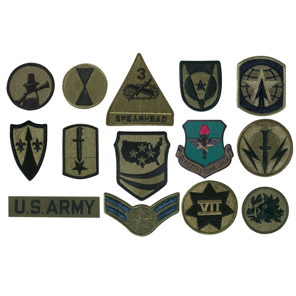 Levně Nášivka MILITARY různé druhy OLIV 50 ks v balení