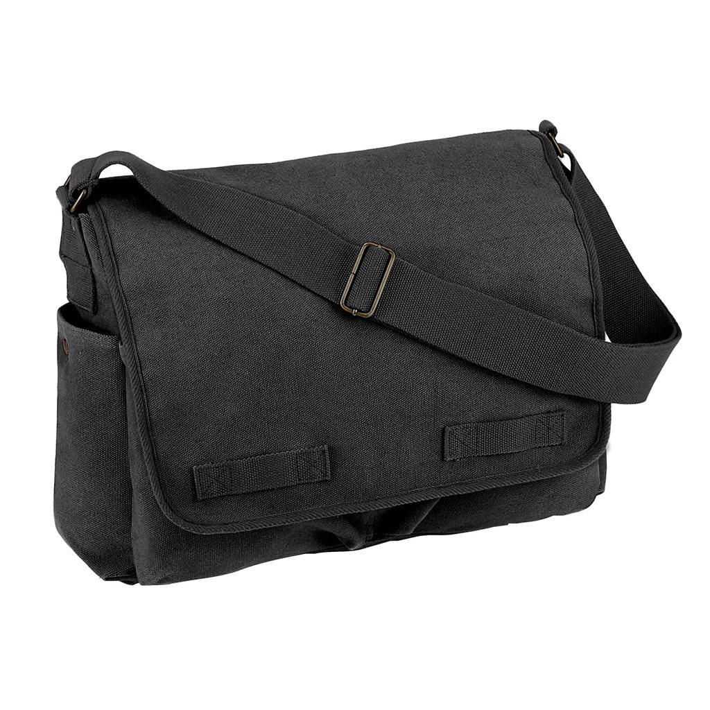 Levně ROTHCO taška VINTAGE přes rameno 38 x 28 x 15 cm TMAVĚ ŠEDÁ