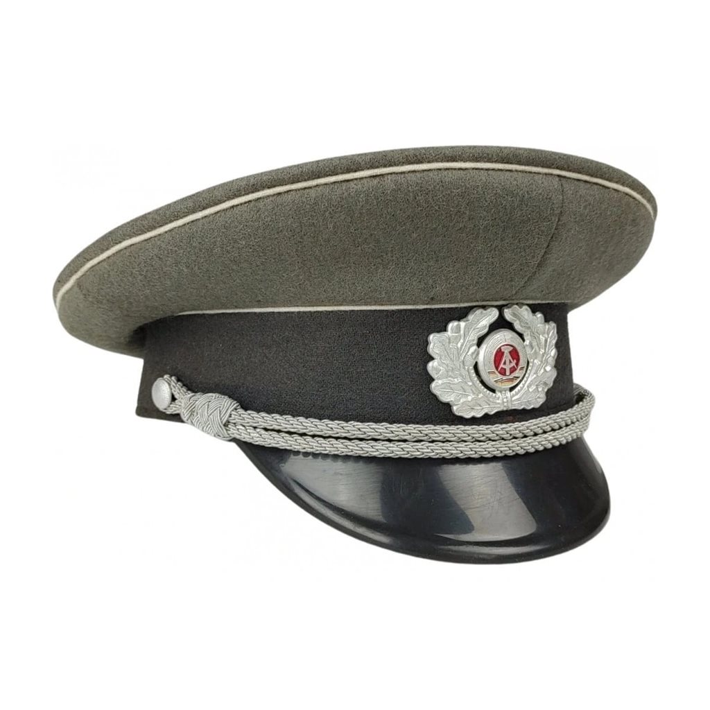 Levně Brigadýrka NVA důstojnická original ŠEDÁ / bílý lem