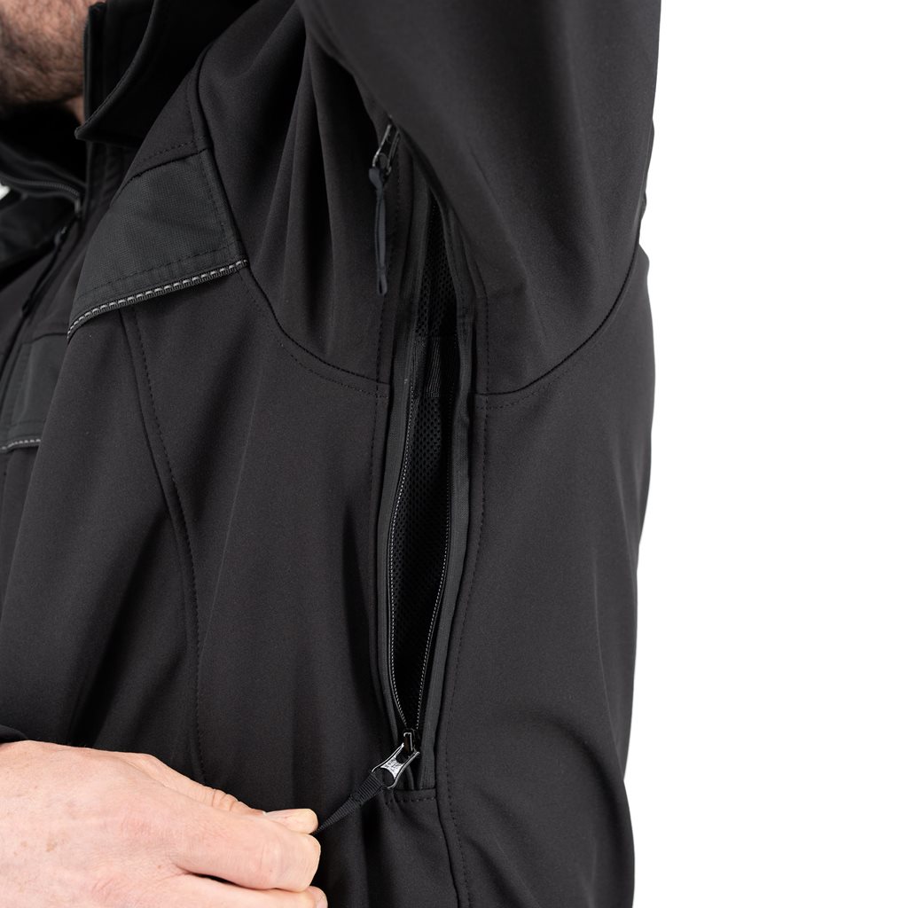 Bunda softshell s kapucí 2012 pro vojenské policisty ČERNÁ vel. 170/104-108