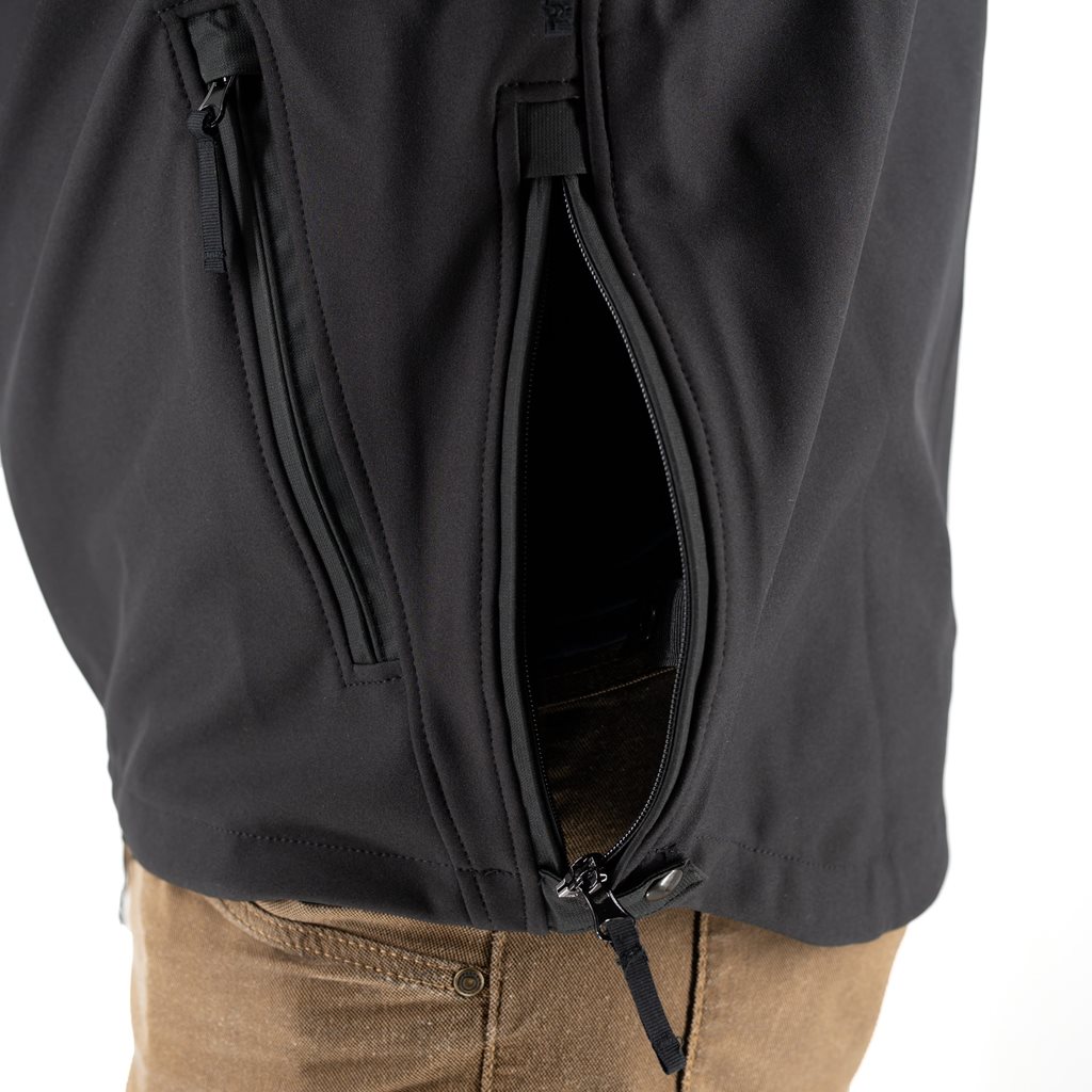 Bunda softshell s kapucí 2012 pro vojenské policisty ČERNÁ vel. 170/104-108