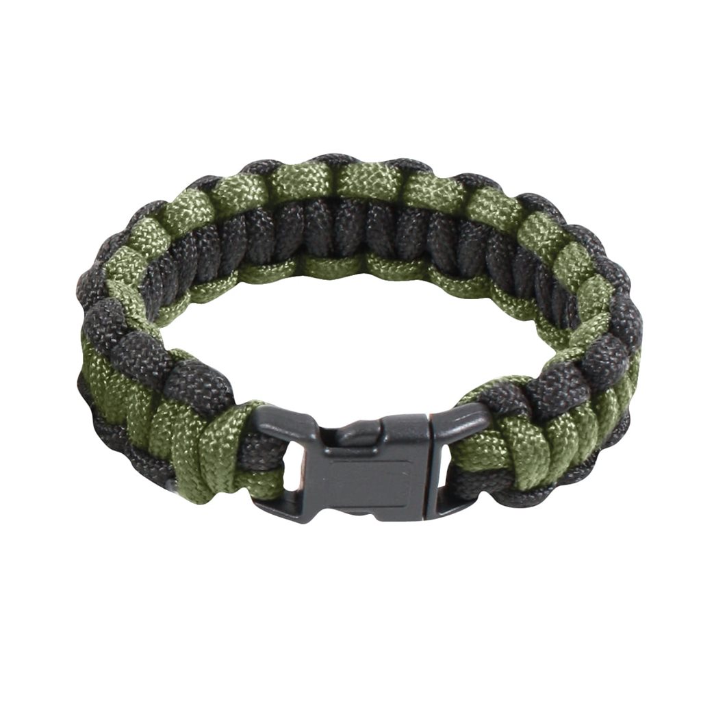 Levně Náramek SURVIVAL PARACORD OLIV-ČERNÝ