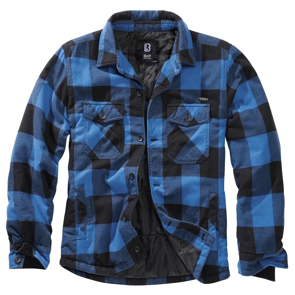 Levně Košile LUMBERJACKET dlouhý rukáv flanel ČERNO/MODRÁ