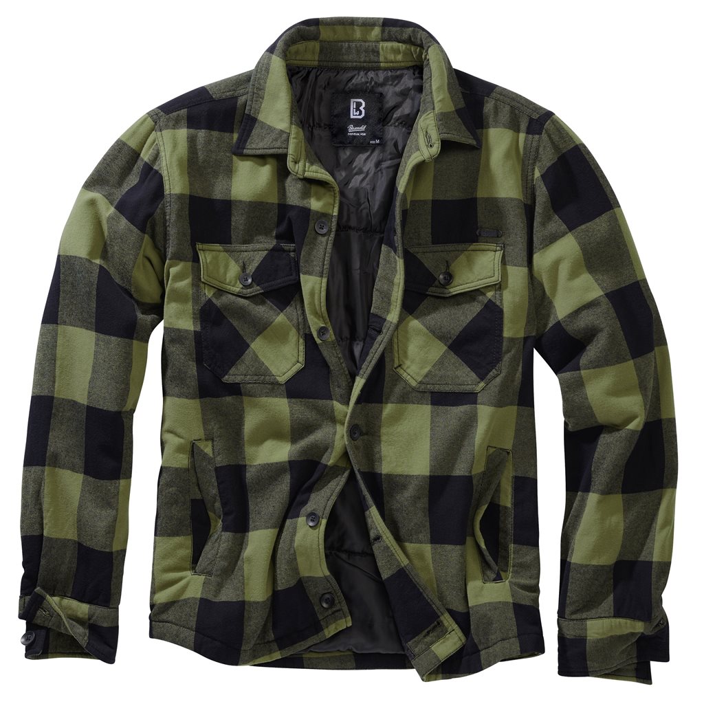 Levně Košile LUMBERJACKET dlouhý rukáv flanel ČERNO/ZELENÁ