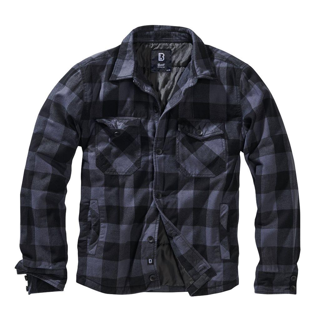 Levně Košile LUMBERJACKET dlouhý rukáv flanel ČERNO/ŠEDÁ