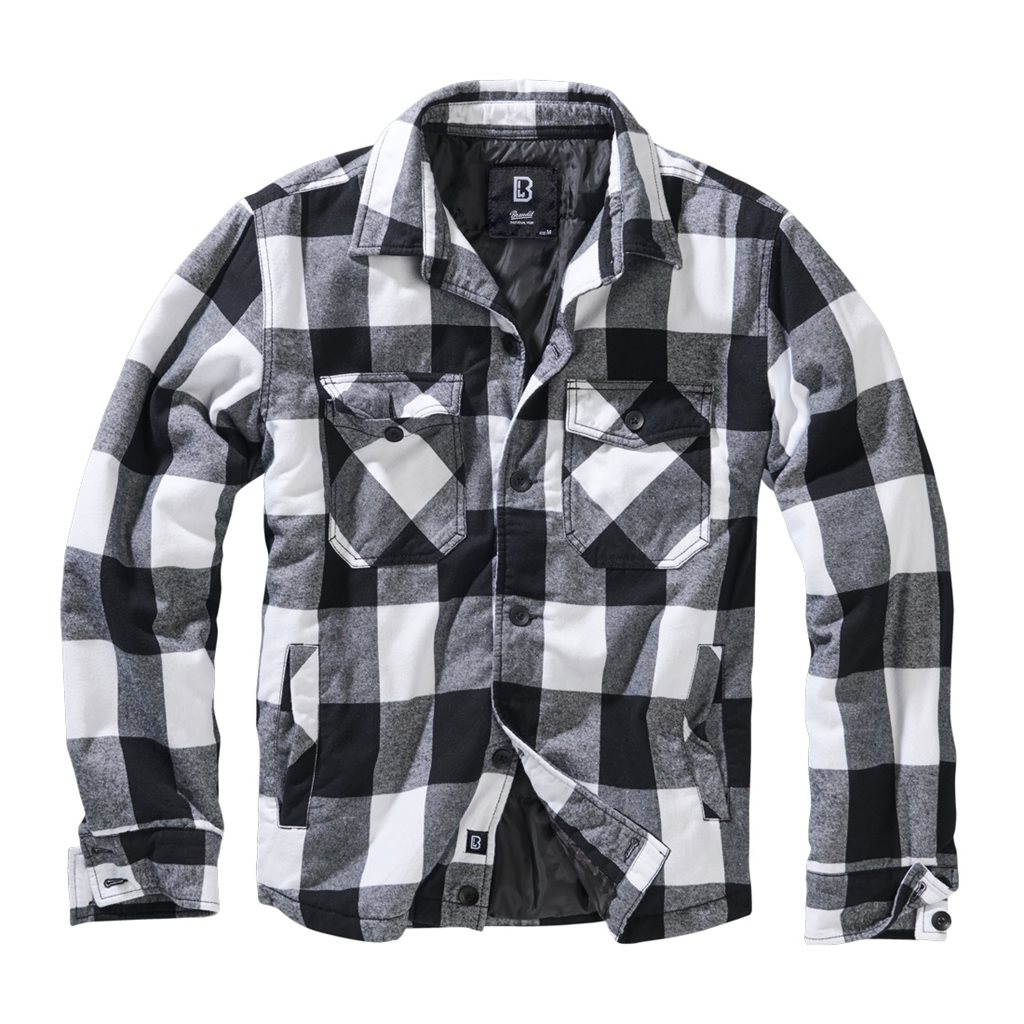 Levně Košile LUMBERJACKET dlouhý rukáv flanel BÍLO/ČERNÁ