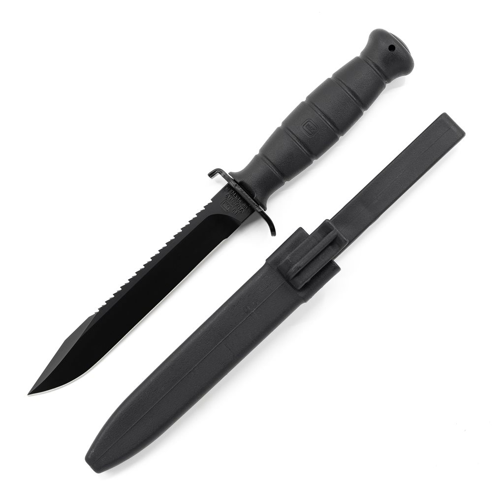 Levně Nůž RAKOUSKÝ GLOCK SURVIVAL FM81 s pilkou ČERNÝ