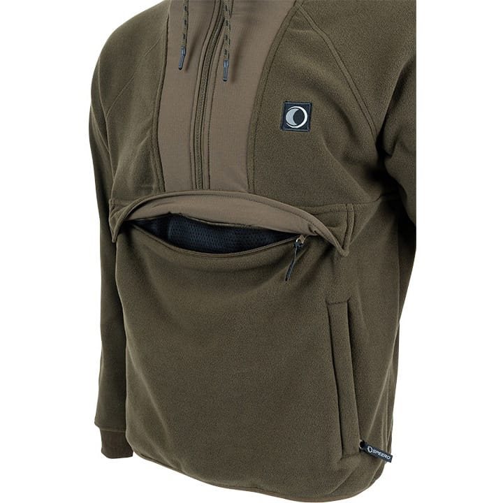 Mikina s kapucí fleece Hybrid Hoodie ZELENÁ
