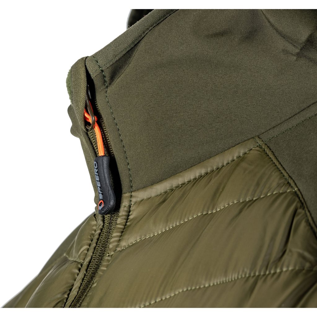 Bunda prošívaná s kapucí Vega Hoodie Green ZELENÁ