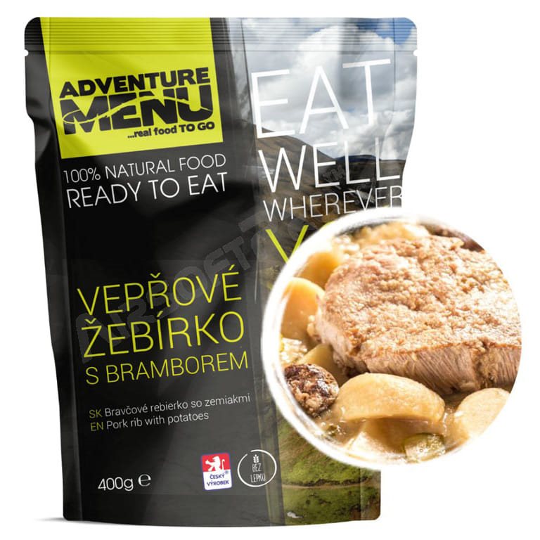 ADVENTURE MENU vepřové žebírko s bramborem - ADM sterilizované hotové jídlo
