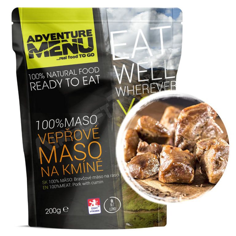 Levně ADVENTURE MENU vepřové maso na kmíně - ADM sterilizované hotové jídlo