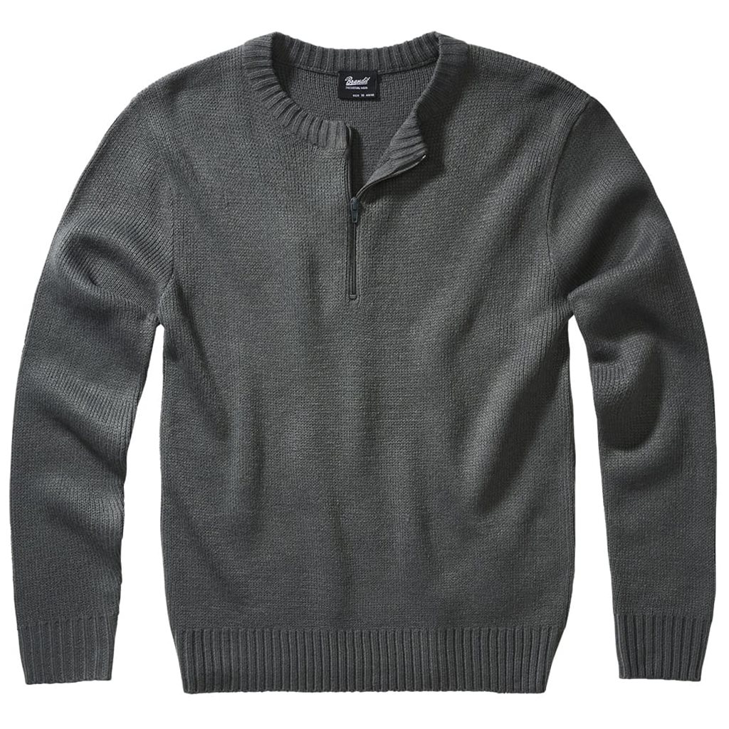 Levně Svetr pulover Armee zip 3/4 ŠEDÝ